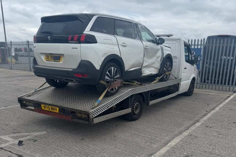Flatbed recovery of a commercial van in Wolverhampton industrial estate
